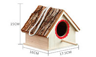 家の形の吠え声の屋根15cmの高さの木の鳥箱